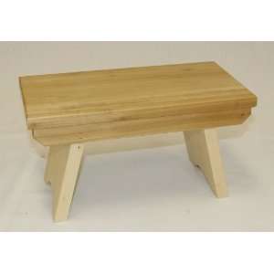  Amish Handcrafted Solid Wood Step Stool   Natural: Home 