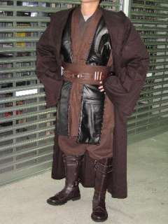 Deluxe Anakin Skywalker Costume jedi star wars tunic robe belt pouchs 