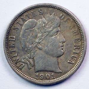 1901 O Barber Dime Coin High Grade  