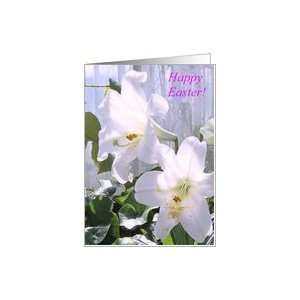 Easter Lilies flowersl Card