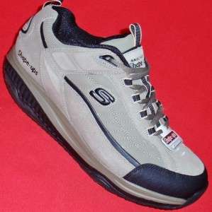   Gray SKECHERS SHAPE UPS XT Leather Walking Training Shoes 8/41 EW WIDE