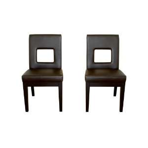  Baxton Studio Set of 2 Vincenzo Dark Brown Cut Out Dining 