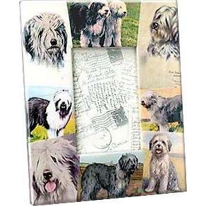 Vintage SHEEP DOG decoupage frame by Blankety Blank   4x6