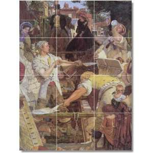 Ford Madox Brown People Wall Tile Mural 10  18x24 using (12) 6x6 