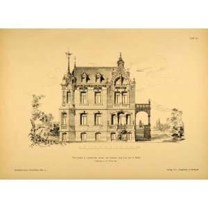  1890 Print House Villa Lichterfelde Berlin Architecture 