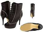 New TYPE Z Leather sexy Brown ivory lace platform pump ankle booties 