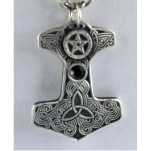  Thor Hammer Necklace Odin Viking God Nordic Black Metal 