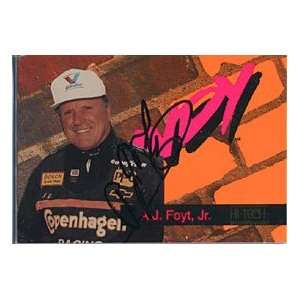  AJ Foyt Jr Autographed/Signed 1993 Hi Tech Card 