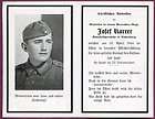 WWII German Funeral Death Card Josef Vogl 1942  