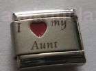 Italian Charms N290   I HEART MY AUNT   Love Family fit