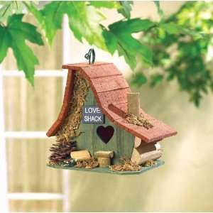  Rustic Wood Love Shack Garden Birdhouse: Home & Kitchen