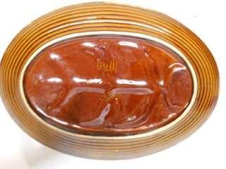 HULL POTTERY BROWN DRIP MEAT CARVING PLATTER SERVING PLATE  