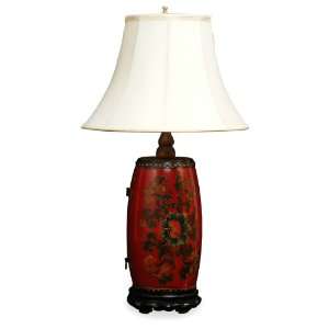  Tibetan Drum Lamp With Silk Shade