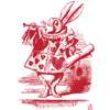 Vintage Alice in Wonderland White Rabbit Hearts Trumpeter T Shirt