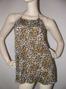 NWT Alice + Olivia Rouched Leopard Halter Top M $198  