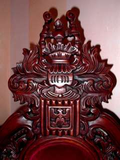 Carved Lion Head Gothic Double Throne Chair  