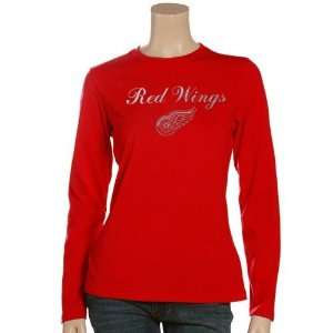 Detroit Red Wings Ladies Red High Score Long Sleeve T shirt  