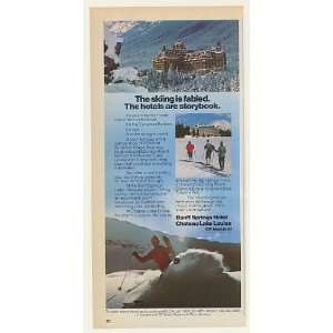  1977 Banff Springs Hotel Skiing Photo Print Ad (43201 