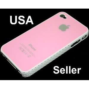  iPhone 4 4G Snap on Apple Logo Air Jacket Case Pink Cell 