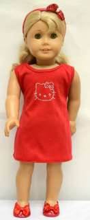   Clothes fit AG & 18 Doll   cotton dress with rhinestones cat pattern