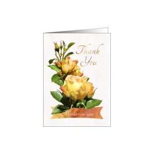  Mother in law Golden Rose Thank You Card Health 