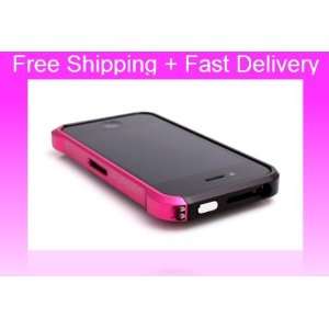   Metal Mobile Phone Case For Iphone 4/4S (Black/Pink) Electronics