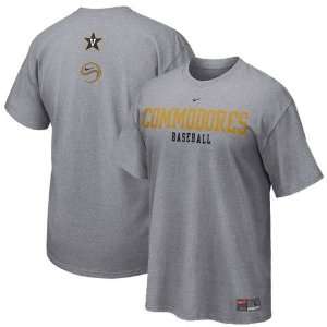  Nike Vanderbilt Commodores Ash Baseball Practice T shirt 