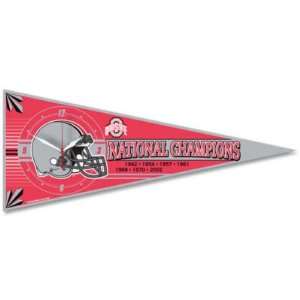  OHIO STATE BUCKEYES OFFICIAL LOGO PENNANT CLOCK: Sports 