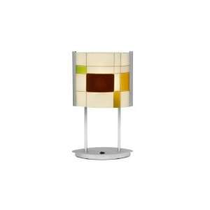   Lamp in Satin Nickel with White Aqua Green glass: Home Improvement
