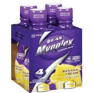 EAS Myoplex Strength Formula Shakes, Banana Cream, 14 oz, 4 Pk (Pack 