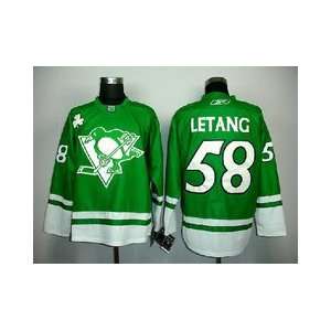   58 NHL Pittsburgh Penguins Green Hockey Jersey Sz52: Sports & Outdoors
