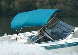 New Sunbrella Bimini Top by Carver for Carolina Skiff  