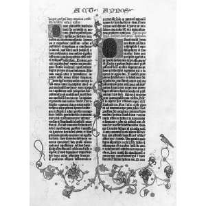  Gutenberg Bible,Illuminated Page,text,Printing