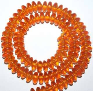4x8mm Golden Amber Roundlle Beads 16 (Man made)  