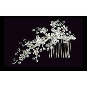  Silver and Clear Crystal Spray Hair Comb S2158 Beauty
