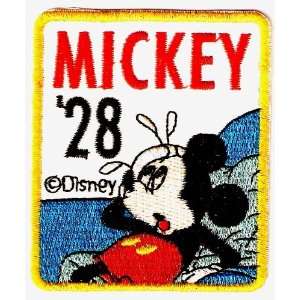 Mickey Mouse   wipe out sitting on beach with big wave Embroidered 