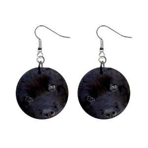  Newfoundland Puppy Dog 3 Button Earrings A0733 Everything 