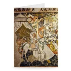 Army on horseback, detail of a battle scene   Greeting Card (Pack of 