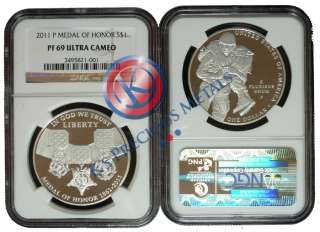 2011 P Medal of Honor Commemorative Silver Dollar $1 NGC PF 69 PF69UC 