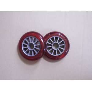  Pair 100mm x 87a Red/silver Scooter Wheels Everything 