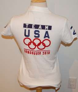   LAUREN 2010 VANCOUVER OLYMPICS polo SHIRT sz M   Team USA FLAG  