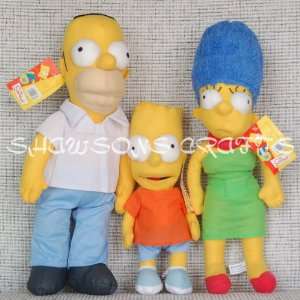   The Simpsons 16 Set of 3 Plush Dolls Homer Marge Bart: Toys & Games
