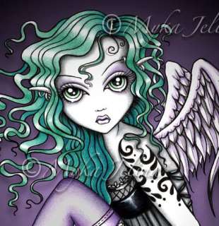Tattoo ANGEL PRINT Cute Violet Gothic Fairy Art MALORY  