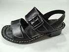 JOSEF SEIBEL SANDALS WOMENS 6 6.5 M SHOES 37 BLACL LEATHER BUCKLE MARY 