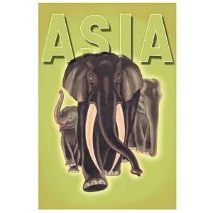  Asia Magazine Indian Elephants by Robert Harrer. Size 11 
