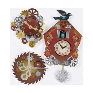  Jolees Steampunk Sticker Coo Coo Clocks; 3 Items/Order 