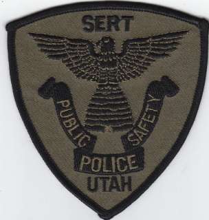 SUBDUED GREEN   UTAH POLICE SERT UNIT PUBLIC SAFETY SHOULDER PATCH 
