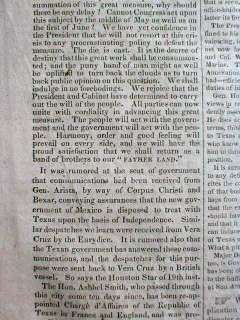   LOUISIANA newspaper TEXAS ANNEXATION Andrew Jackson Death near  