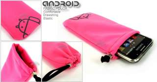 Pink ( Android Drawstring Velvet ) Soft Case Pouch Bag For LG Optimus 