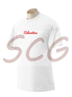 White shirt with Red Logo Choose any color logo